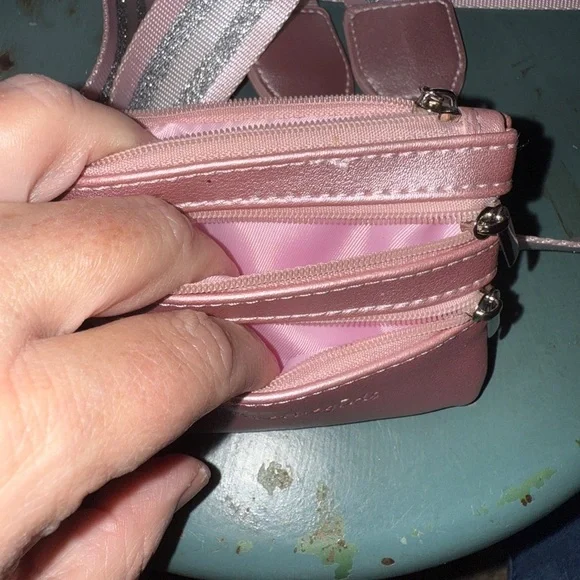 Save the Girls Chic Pink Textured Crossbody lanyard - Picture 3 of 8